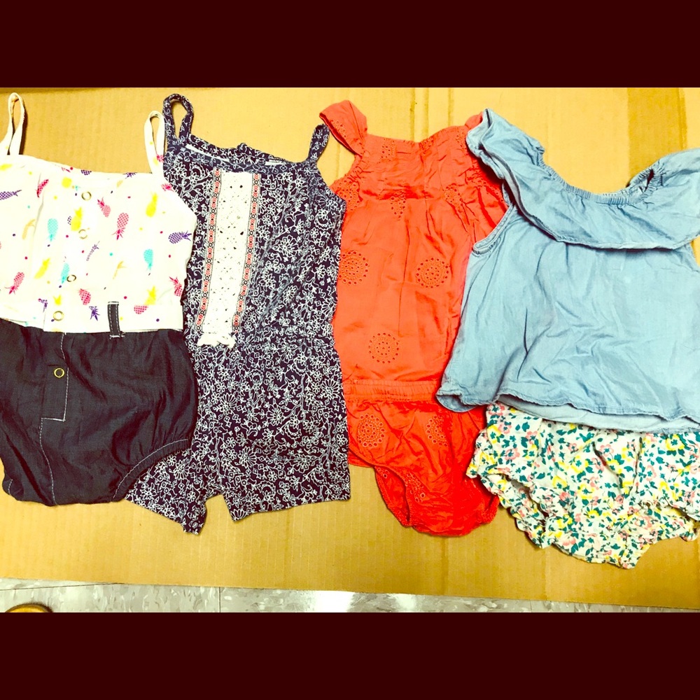 2 piece Baby girl romper BUNDLE 12 month